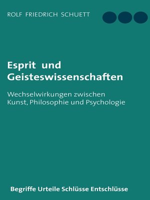 cover image of Esprit und Geisteswissenschaften